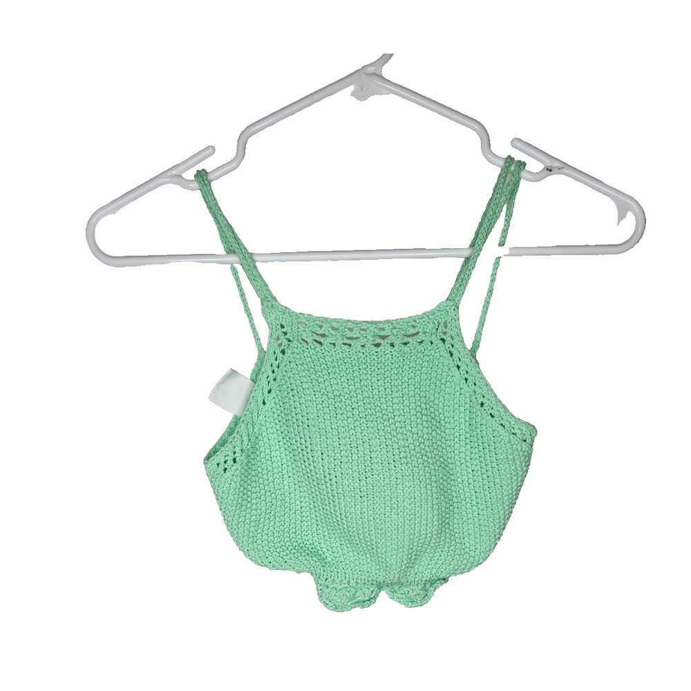 ZARA Kids Knit Tank Top Mint Green Bubble Hem Size 9 (134 cm) Sleeveless